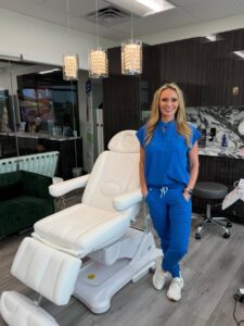 Cara Greer, CMLT, in a treatment room at Rejuvenate Renew med spa in Scottsdale, Arizona