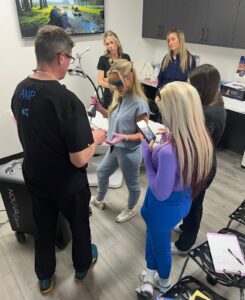 NOUVADerm laser training session with an AMP master trainer at Rejuvenate Renew med spa in Scottsdale, Arizona
