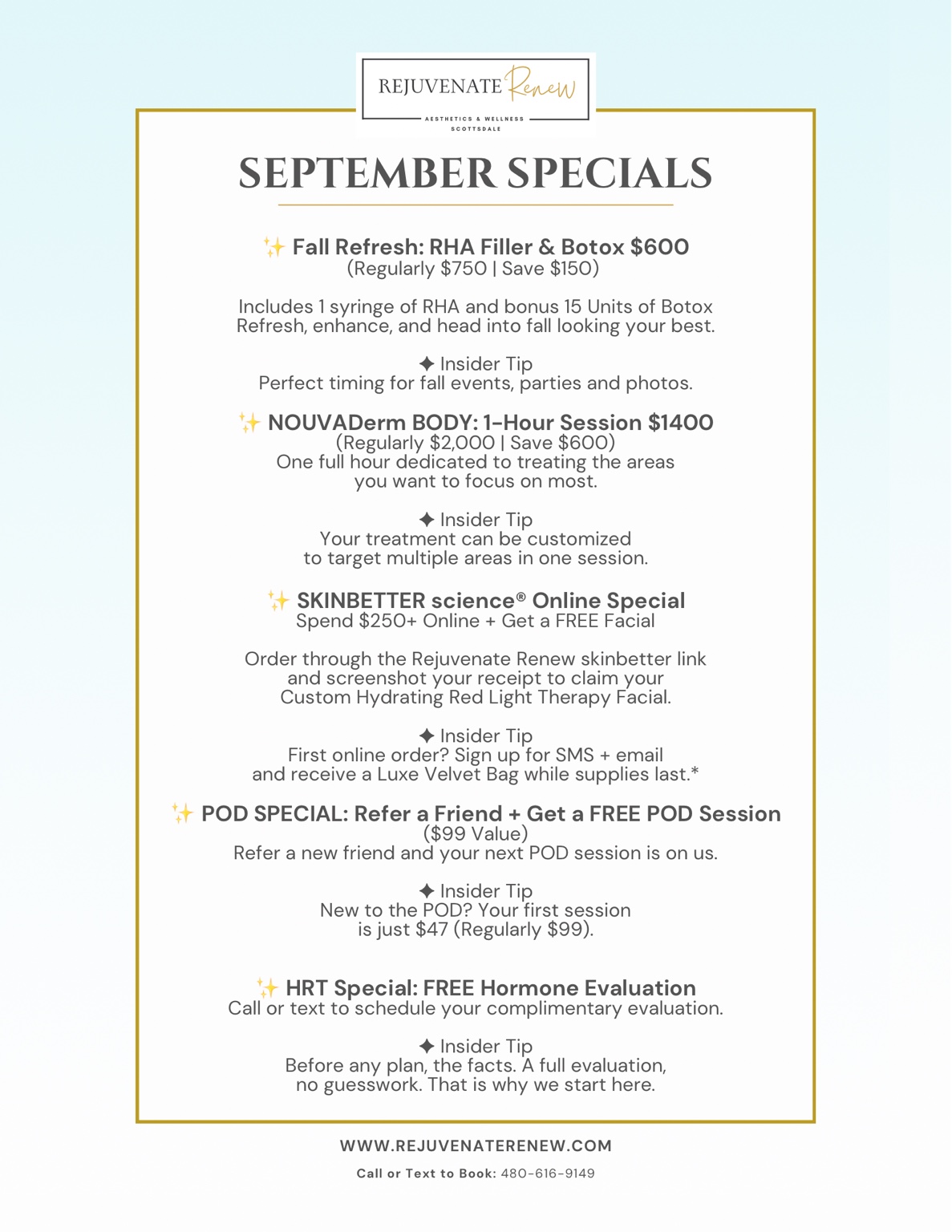 September 2026 Specials